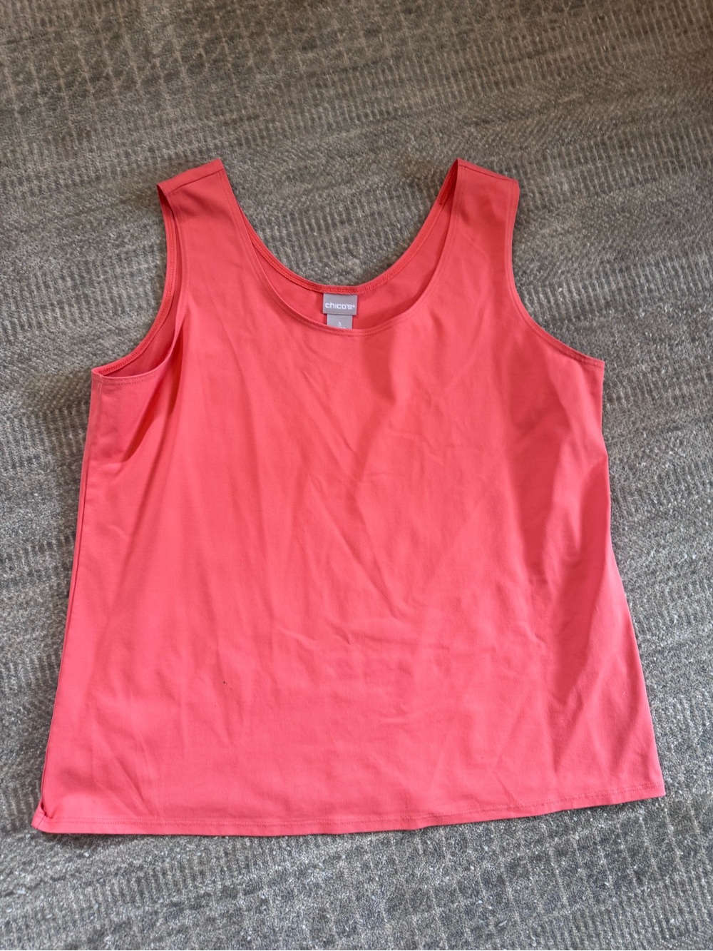 Chico's Coral Scoop Neck Knit Tank